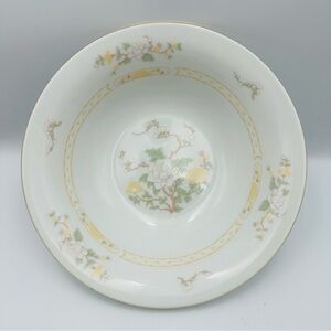 Liling Fine China Yung Shen 9” Serving Vegetable Bowl Jade Tree Floral Gold Trim
